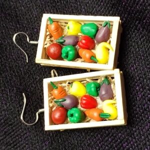 Vegetable crate earrings